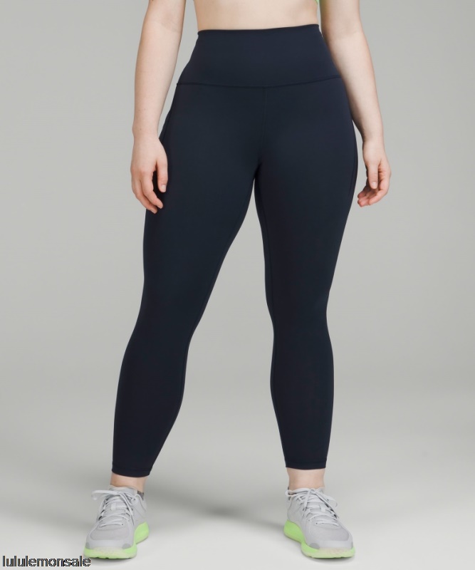 Lululemon Damen DELULU062 | True Navy Wunder Zug Hohe Strumpfhose Mit Taschen 25